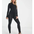 ASOS 4505 Maternity seamless leggings with hole detail-Black