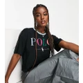 Polo Ralph Lauren x ASOS exclusive collab crop polo logo tee in black