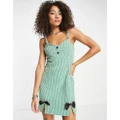 Dream Sister Jane check cami dress with detachable jewelled straps in green