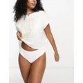 Roxy Alone On The Beach oversized crop t-shirt in white