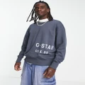 G-Star oversized sweatshirt with front graphics in blue