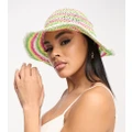 South Beach straw bucket hat in multi