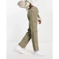 Hollister cord dad pants in green-Grey