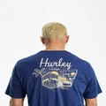 Hurley back print t-shirt in blue-White
