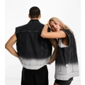 Calvin Klein Jeans Unisex oversized denim vest in black ombre dye - Exclusive to ASOS