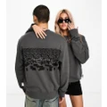 Calvin Klein Jeans Unisex graphic back crew neck sweatshirt in grey - exclusive to ASOS