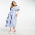 Sister Jane gingham maxi dress with open back in blue