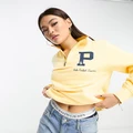 Polo Ralph Lauren x ASOS exclusive collab half zip sweatshirt in yellow with front and back logo