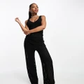 JDY exclusive textured pants in black (part of a set)