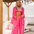 South Beach x Miss Molly high waist beach pants in pink