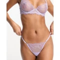 Bluebella Monet delicate floral embroidered string thong in lilac-Purple