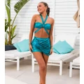 South Beach x Miss Molly skirt in high shine metallic blue (part of a set)