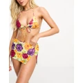 Motel Goby beach skirt in tropicana brights-Multi