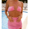 South Beach x Miss Molly metallic beach skirt in pink