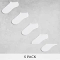 Jack & Jones sneaker socks 5 pack in white