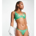 Dorina Exclusive Desiree lace non padded bra with strap detailing in green