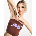Obey Ashley bandeau tube top in brown