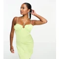 Collective the Label Petite tie front mini dress in apple green