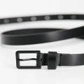 ASOS DESIGN smart leather skinny belt with matte black buckle in black