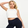ASOS 4505 icon slightly cropped singlet top in white