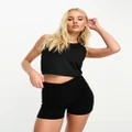 ASOS 4505 icon slightly cropped singlet top in black