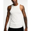 ASOS 4505 Icon ribbed training singlet with quick dry in white