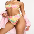 Billabong Chasin Sunbeams high rise bikini bottoms in multi print