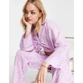 Vero Moda shirt with ruched front in lilac print (part of a set)-Purple