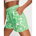 Y.A.S floaty mini shorts in leaf print (part of a set)-Multi