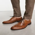 River Island leather lace up brogue shoes in brown