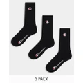 Champion crew socks in black 3 pack