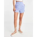 Monki relaxed shorts with elasticated waist in bright hibiscus floral-Multi