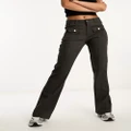 Daisy Street fit and flare cargo pants in charcoal-Grey