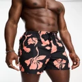 Only & Sons floral swim shorts in black