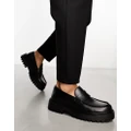 Pull & Bear chunky loafers in black