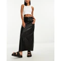 Free People faux leather maxi skirt in black
