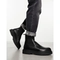 Pull & Bear chunky chelsea boots in black