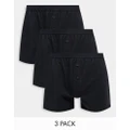 ASOS DESIGN 3 pack jersey boxers in black