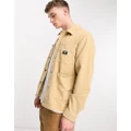 Vans drill chore cord jacket in sand-White