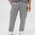 Pull & Bear checked pants in grey