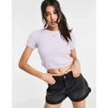 Hollister knitted knot front top in pink-Blue