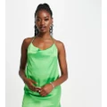 Pull & Bear cowl neck satin mini dress in mint-Green
