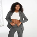 Pieces tailored blazer in charcoal (part of a set)-Grey