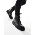 Pull & Bear military boots in black