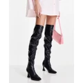 Glamorous Over the knee heel boots in black