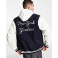 New Era New York Yankees varsity jacket in navy
