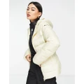 Champion fitted puffer jacket in cream-Brown