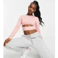Missguided MSGD co-ord layering top with cut outs in blush-Pink
