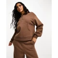 Chelsea Peers Mix & Match zip through sweatshirt in brown