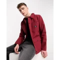 Vans drill chore lined jacket in burgundy-Red